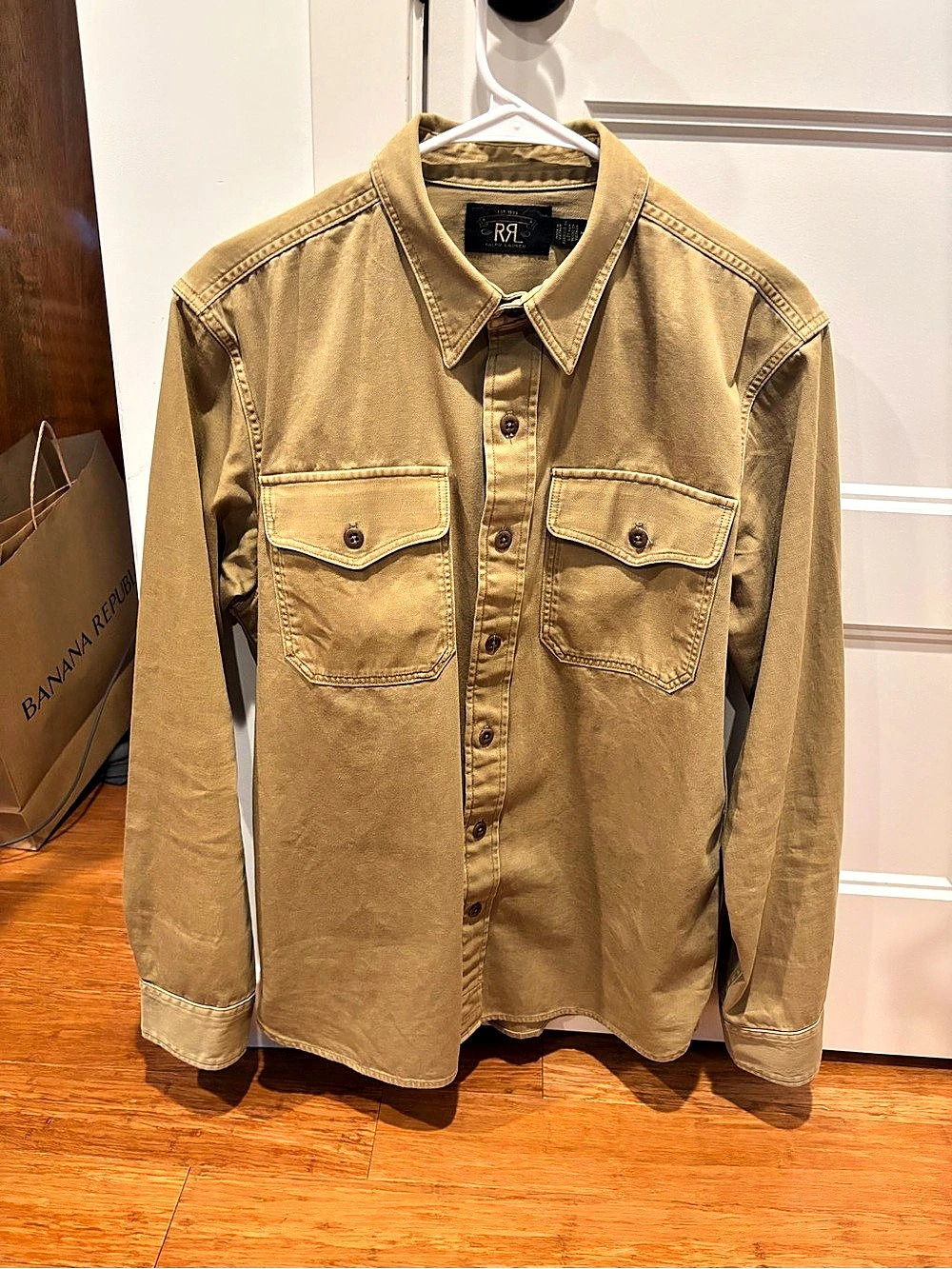 Ralph Lauren RRL Cotton Utility Shirt Brown Size Medium Like New